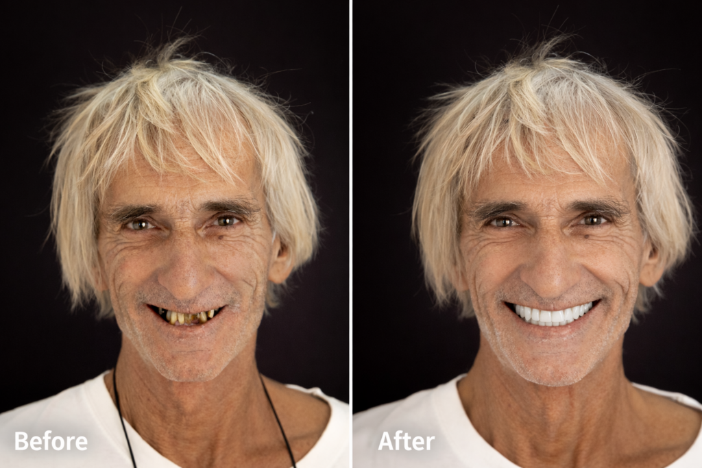 Avant après soins dentaires au Portugal