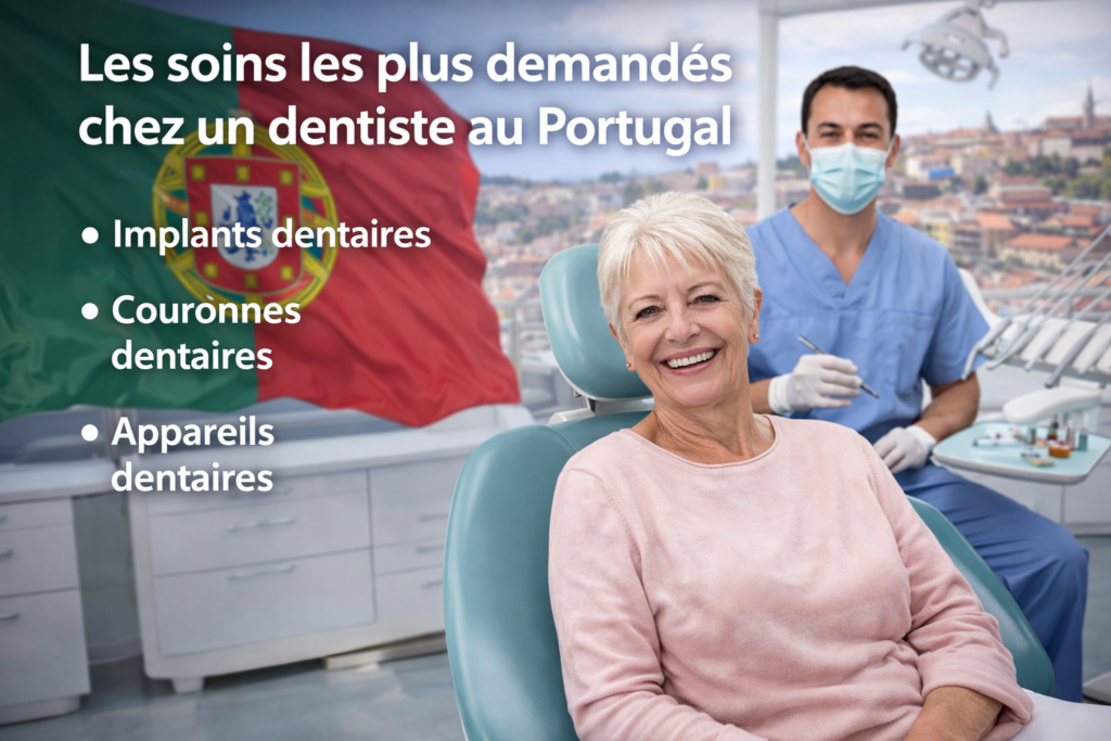 dentiste Portugal soins dentaires patiente senior en cabinet dentaire
